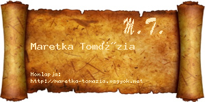 Maretka Tomázia névjegykártya